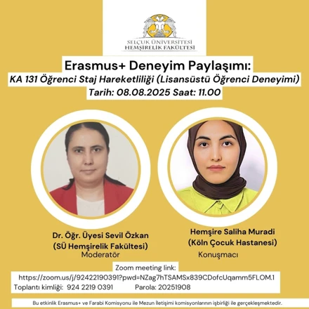 Erasmus+ Deneyim Paylaşımı: KA 131 Öğrenci Staj Hareketliliği (Lisansüstü Öğrenci Deneyimi)